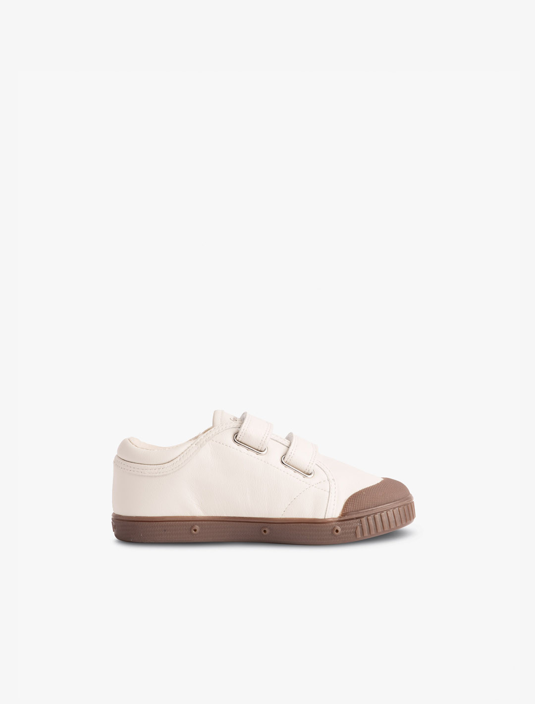 Leather low top trainer for kids | Spring Court