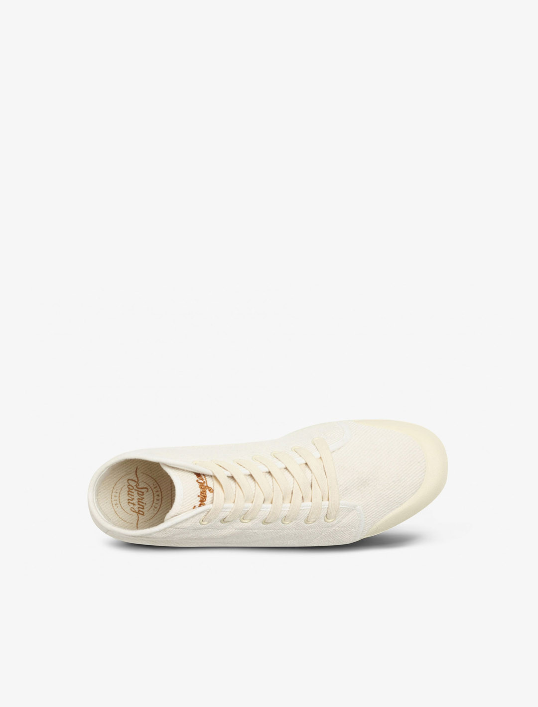 Cotton twill high top trainer | Spring Court
